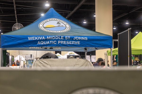 A Florida Department of Environmental Protection tent promotes the Wekiva-Middle St. Johns Aquatic Preserve at the Expo.
